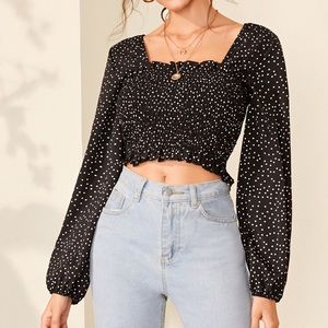 Frill Polka Dot Shirt